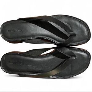 Reformation black leather platform sandals